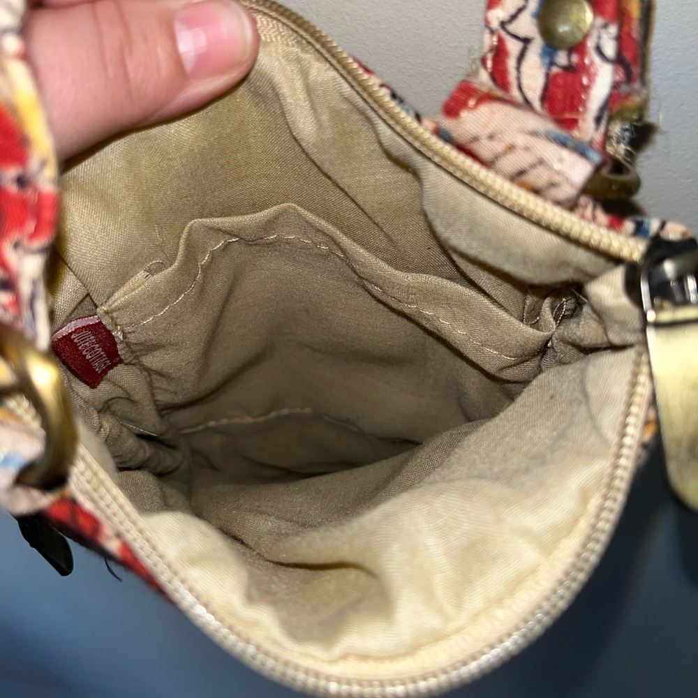 Jute Cottage Sling Handbag Dobby Jute Fabric Ethnic Block Kalamkari Design Bag - Picture 7 of 8